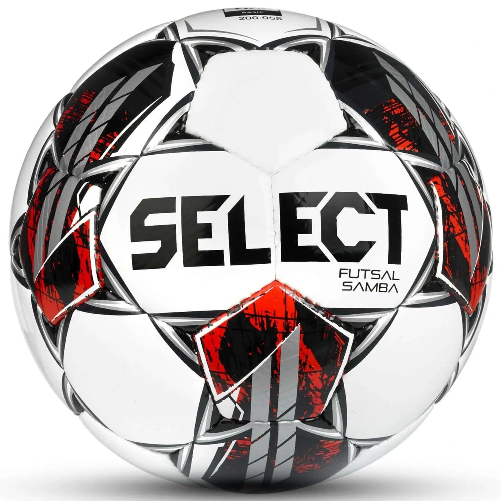 Select Samba Futsal Ball, Senior, White/Black/Red V22, Senior(Size